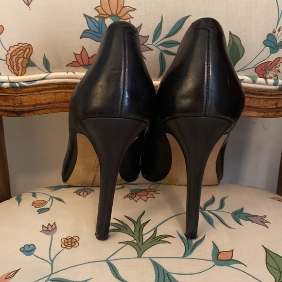 Classic Black Leather Stiletto Heels - Picture 4 of 5
